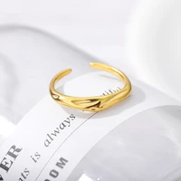 creative punk handmade fashion rings couple irregular wave ring smooth engagement jewelry for women size adjustable gift
