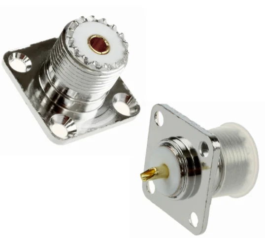 1PC Female UHF Panel Connector Coax Connector SO-239 Female Jack Square Shape Solder Cup Coax For Radio