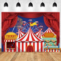 circus party backdrop red curtain tent newborn baby shower birthday photography photographic background for photography banner