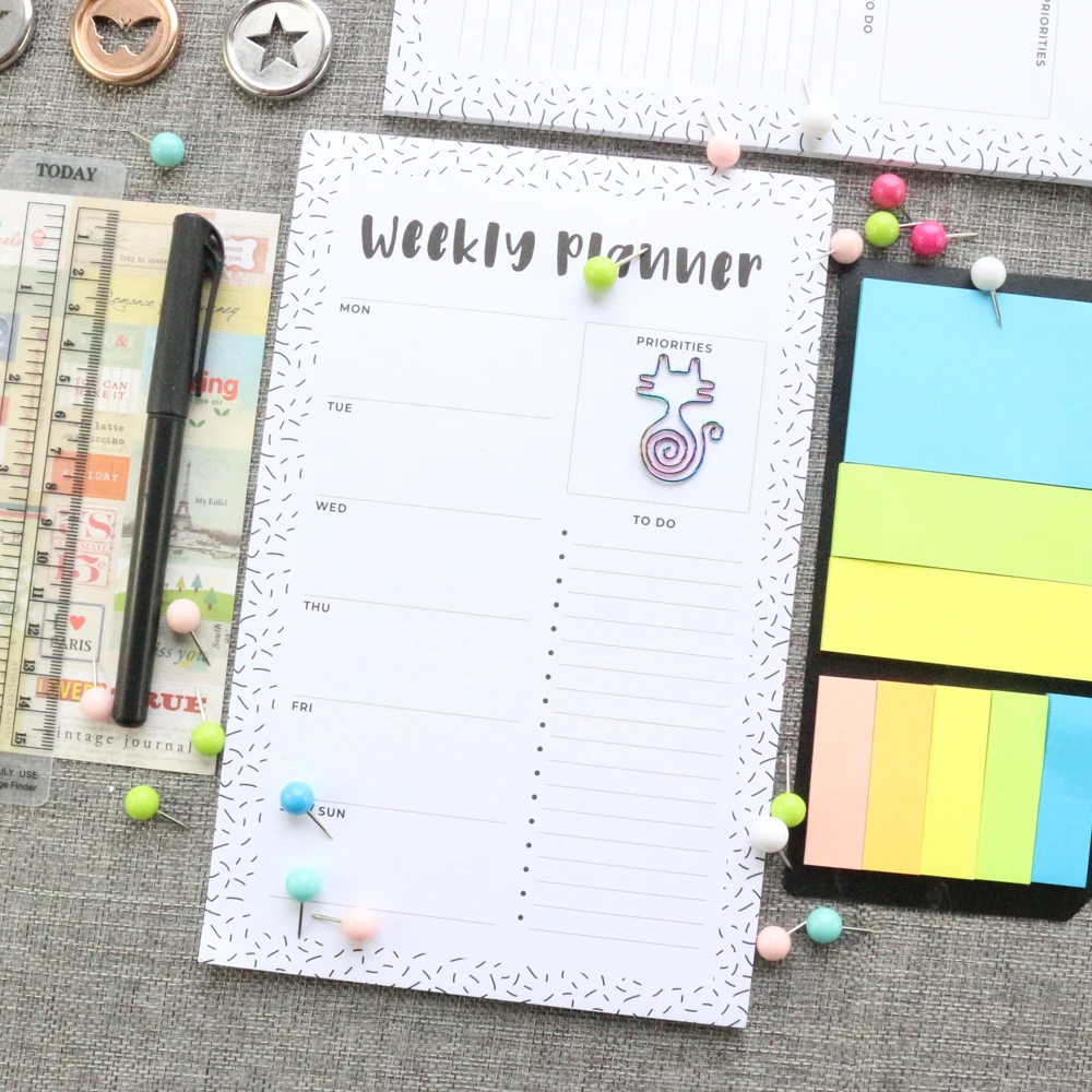 Domikee Новый Классический магнитный холодильник еженедельник блокнот A5 школьный