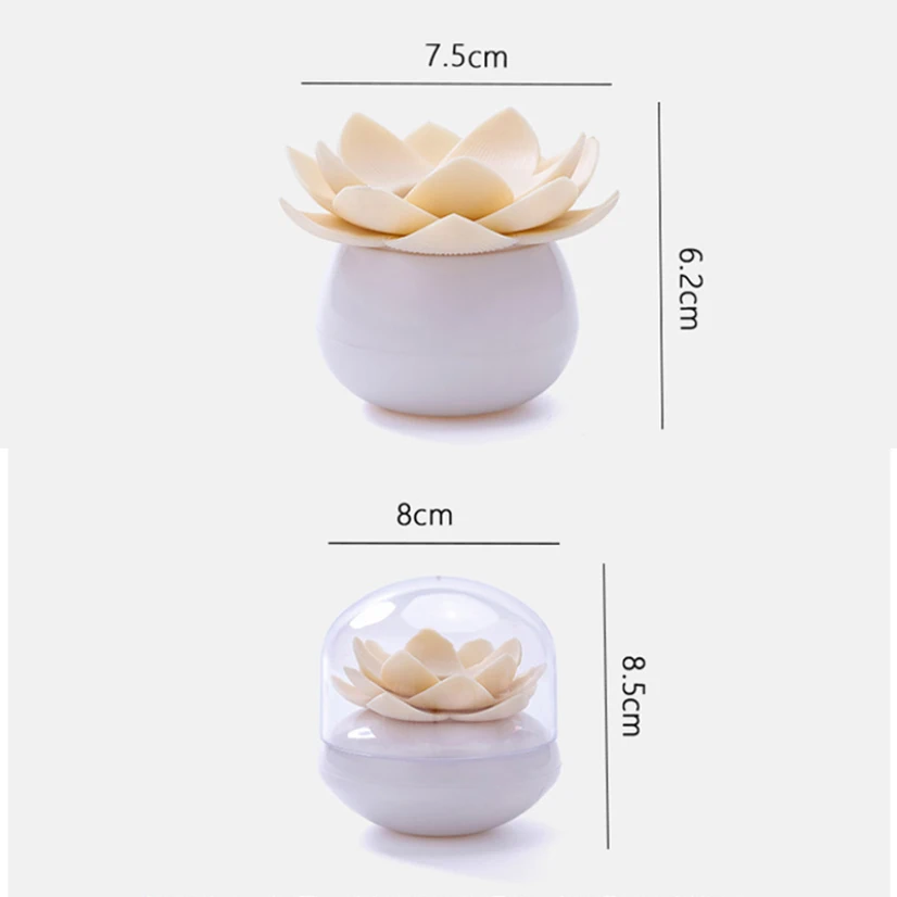Lotus Flower Shape Cotton Swab Box With Lid Toothpicks Holder Container Storage Organizer Kitchen Decorative Boxes images - 6