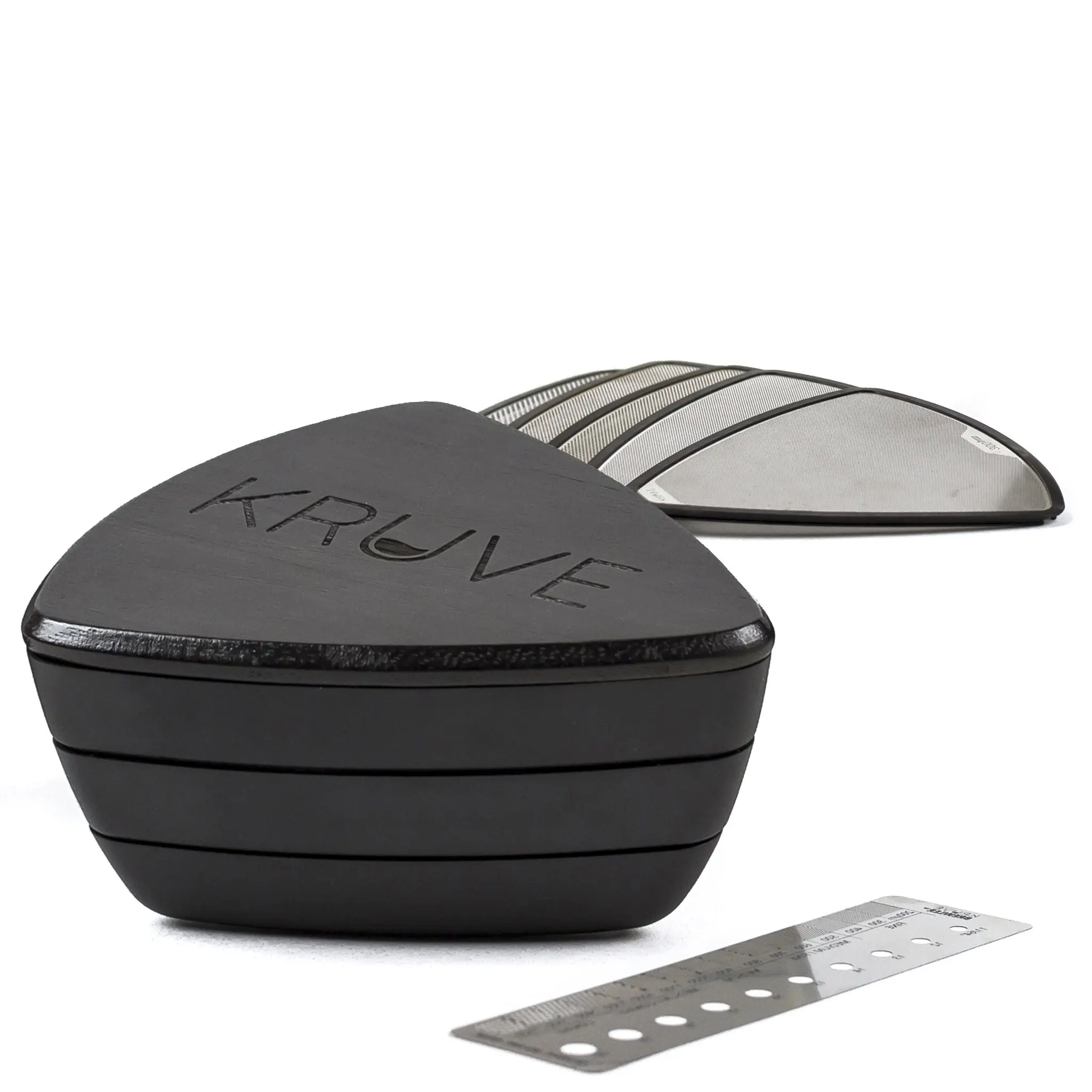 KRUVE-Base de tamiz con 5 Tamices de molienda intercambiables, herramienta de calibraci&oacute;n, tama&ntilde;o de molienda en unidades de micras cuantificables-2