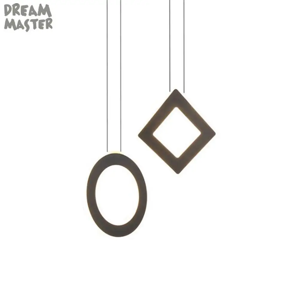 Современный минималистичный светодиодный подвесной светильник черного и белого