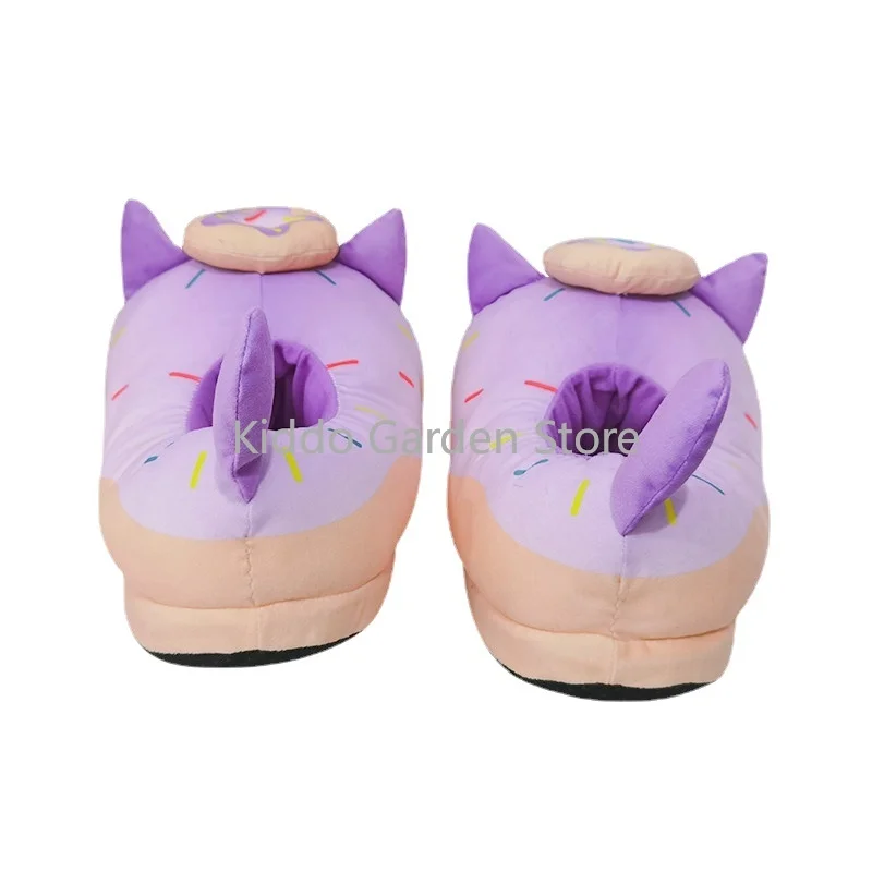 Aphmau-Zapatillas de felpa con forma de Donut para mujer, calzado suave y esponjoso de gato, peluches Kawaii, para interior y casa-2