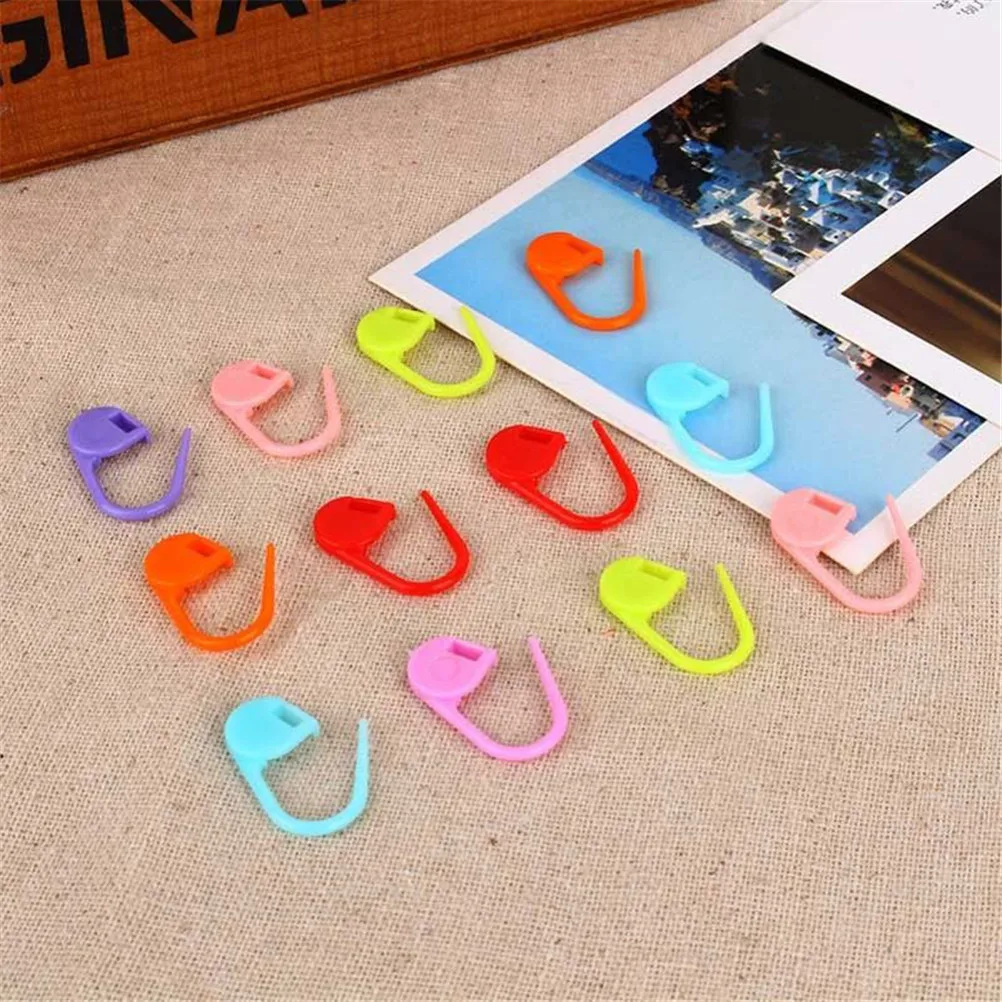 

100pcs/lot Needle Clip Hook Plastic Knitting Tools Locking Stitch Markers Crochet Latch Knitting Tools Mix Colors