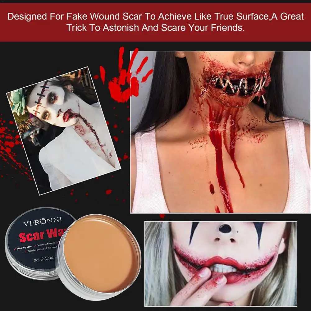 3 модели восковых накладок для макияжа Накладка шрамов на переносице эффект