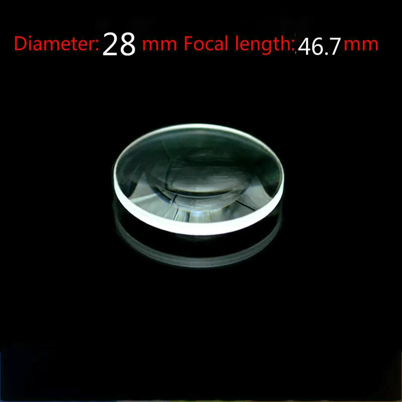

Диаметр 28 мм фокусное расстояние 46,758 мм оптический двойной выпуклый объектив Заводская оптическая стеклянная призма и линза на заказ