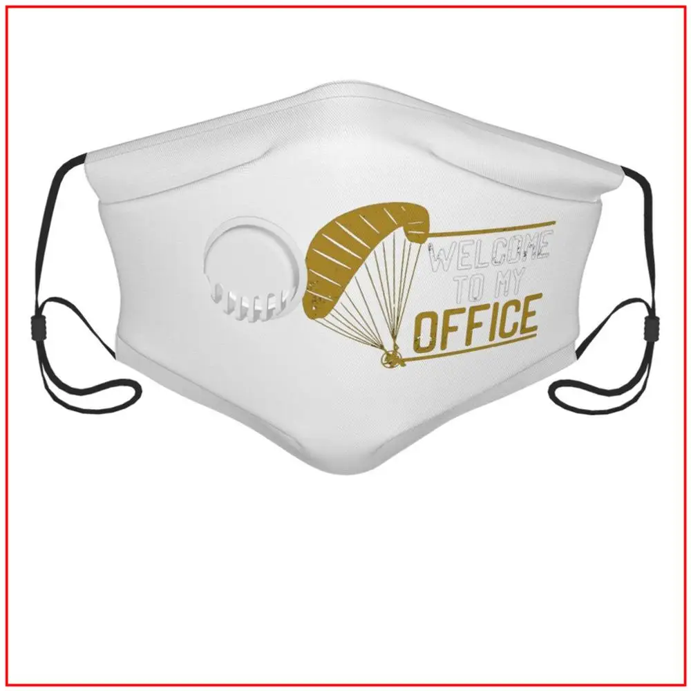 

Paraglider Kids Men Women Face Mask mask for face with filter Designer Funny Breathing Mask with Filters Black