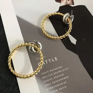 

Серьги-кольца из французской пеньковой веревки, Простые Модные атмосферные серьги