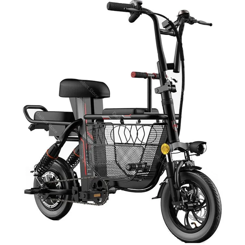

12 Inch Mini Folding Electric Bicycle 400W 48V Removable Battery with Pet Basket