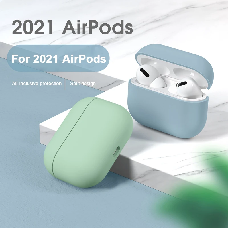 2021 официальный Мягкий чехол из жидкого силикона для AirPods 3 беспроводная версия