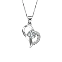 heart necklace 925 silver jewelry with zircon gemstone pendant accessories for women wedding party bridal promise gift wholesale
