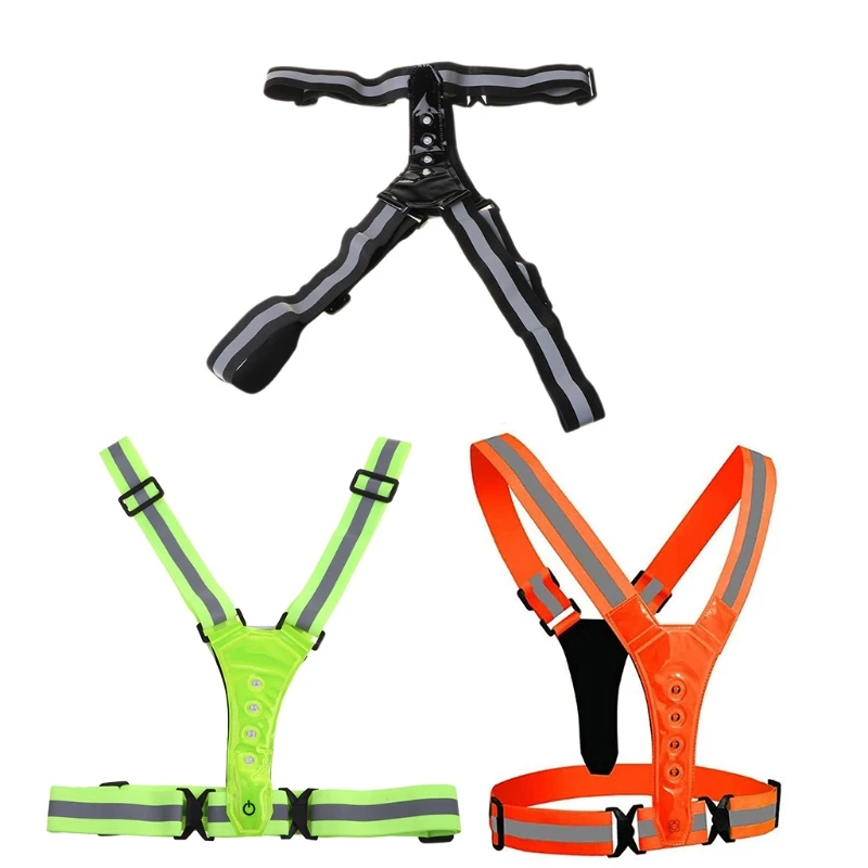 

Led Safety Vest Reflective Vest High Visibility Outdoor Safety Vest Adjustable For Running Jogging Walking Cycling