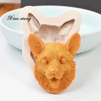 3d cute dog head silicone molds for baking resin tools diy cake chocolate mousse fondant molds fondant cake decorating tools