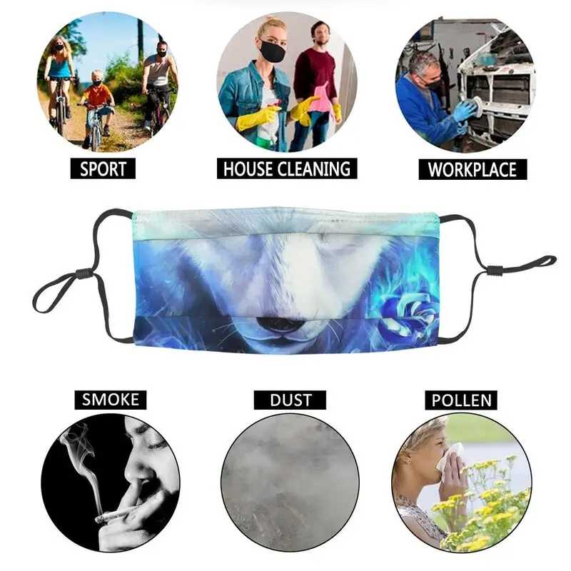 

White Wolf Mask Washable Men Animal Mouth Face Mask Anti Dust Haze Protection Cover Respirator Muffle