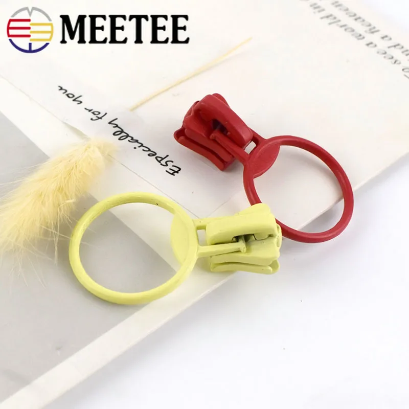 10 шт. 5 # круглые кольца слайдеры на молнии из смолы сумка для одежды экологически