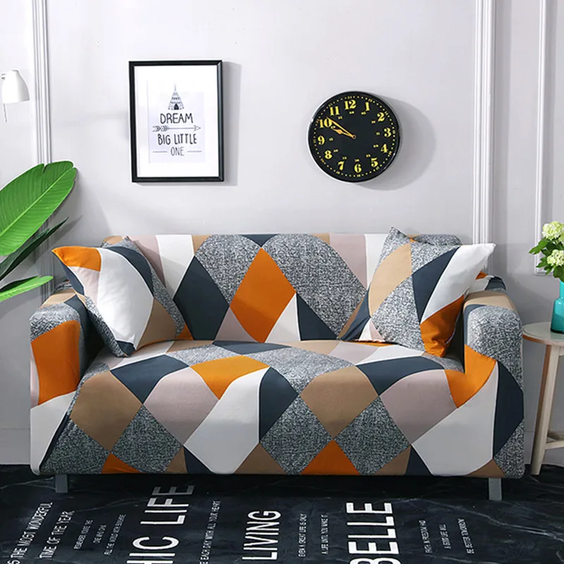 Чехол чехол на диван цветочным принтом растягивающееся эластичное хлопковое