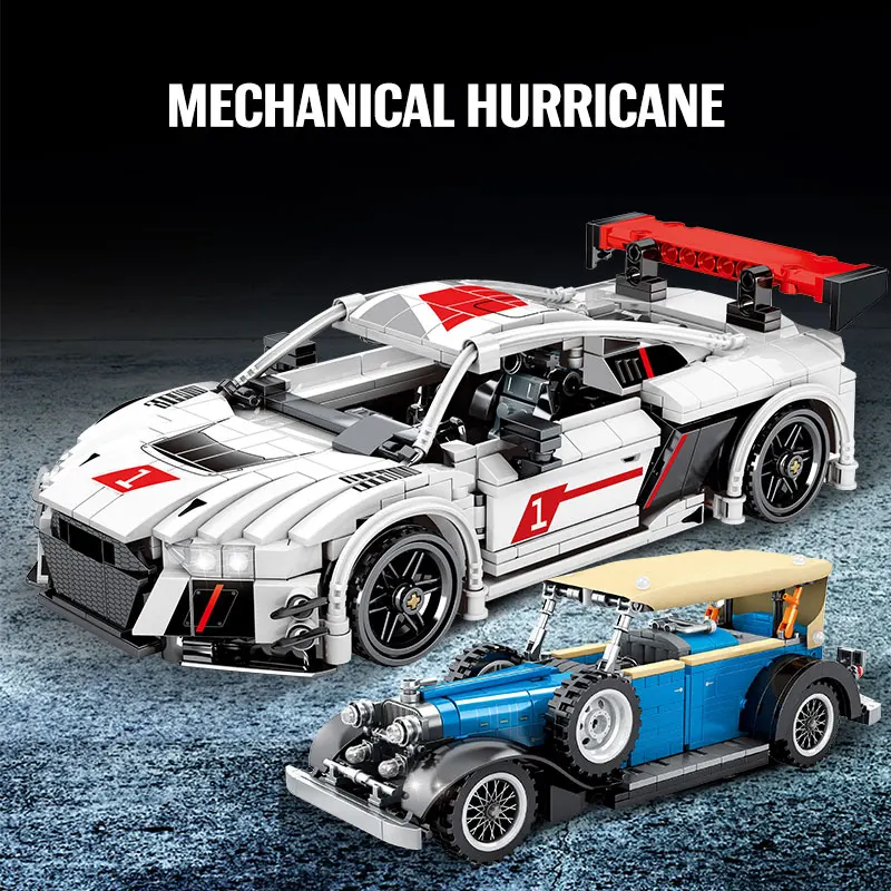 City Pull Back спортивный автомобиль MOC техническая модель строительные блоки