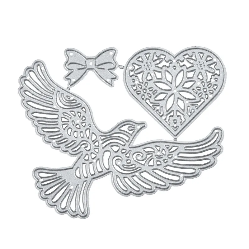 YaMinSanNiO в форме сердца цветок металлические резные штампы Lovebird DIY Выгравированные