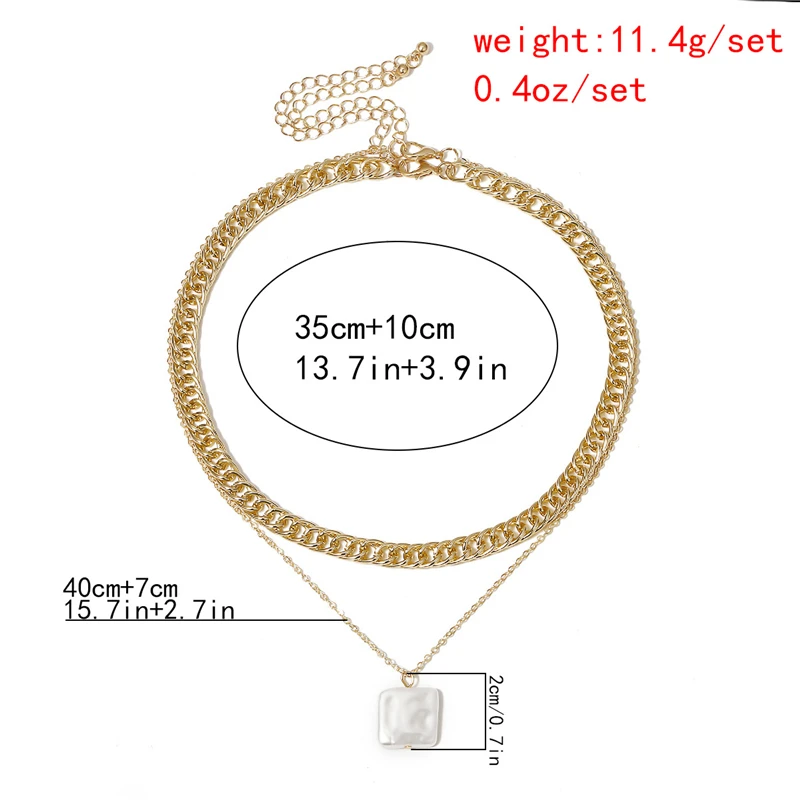 

Ailodo Punk Thick Chain Chokers Necklace For Women Gold Color Multilayer Pearl Statement Necklace Collier Femme Fashion Jewelry