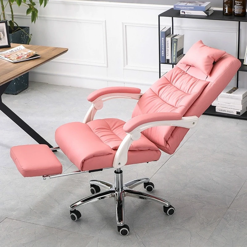 

Удобное вращающееся кресло из искусственной кожи для спальни, офисное эргономичное кресло, современное кресло, подъемные игровые стулья с ...