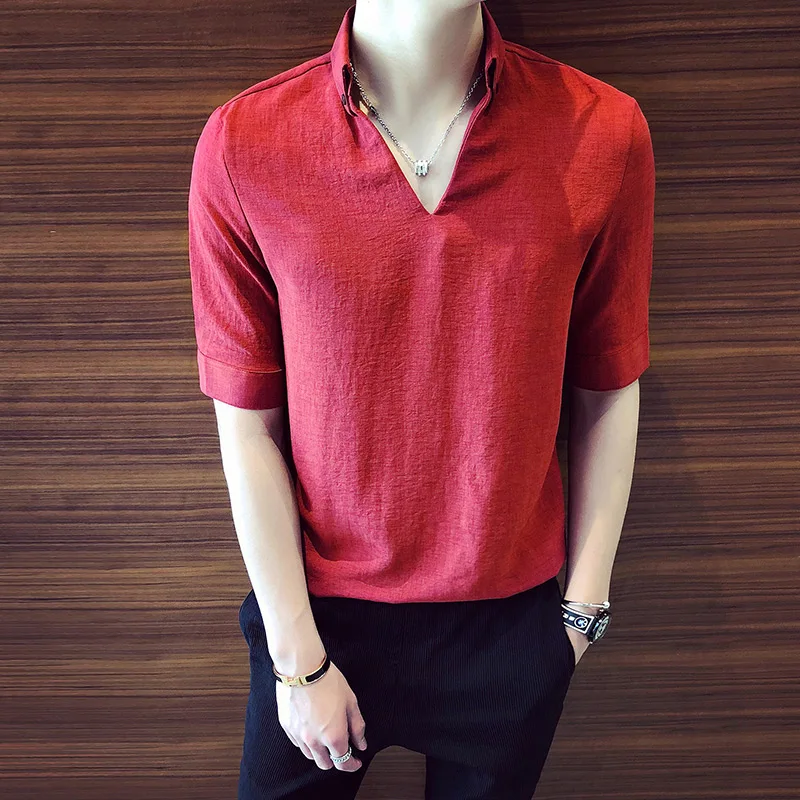 

Men Shirts 2021 Summer Mens Casual Short-sleeved Baggy Cotton Striped Button Beach Shirts Camisas Hombre