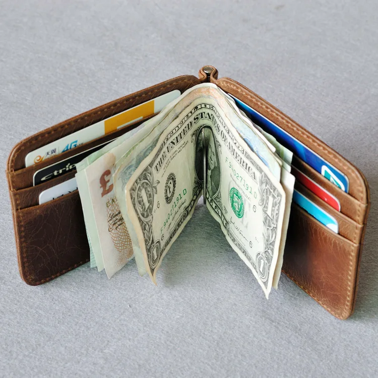 2020 Trend Brand Unisex Quality Leather Design Fashion Gift Slim Wallet Travel Front Pocket Money Clip Mini Clamp Purse XYX-C044 | Багаж и