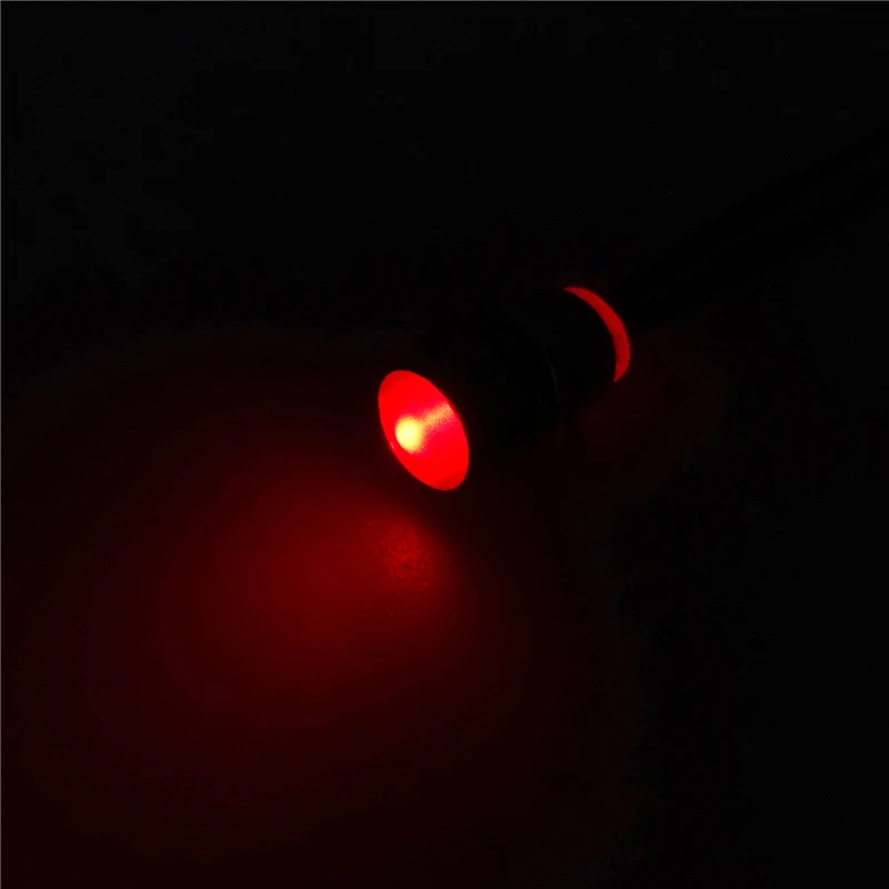 

4 Pcs 3V-5V 20mA Diffused 8mm Red Metal Waterproof Strip Line Straight Plug LED Lamp Bead Motorcycle Signal Lights Accessories