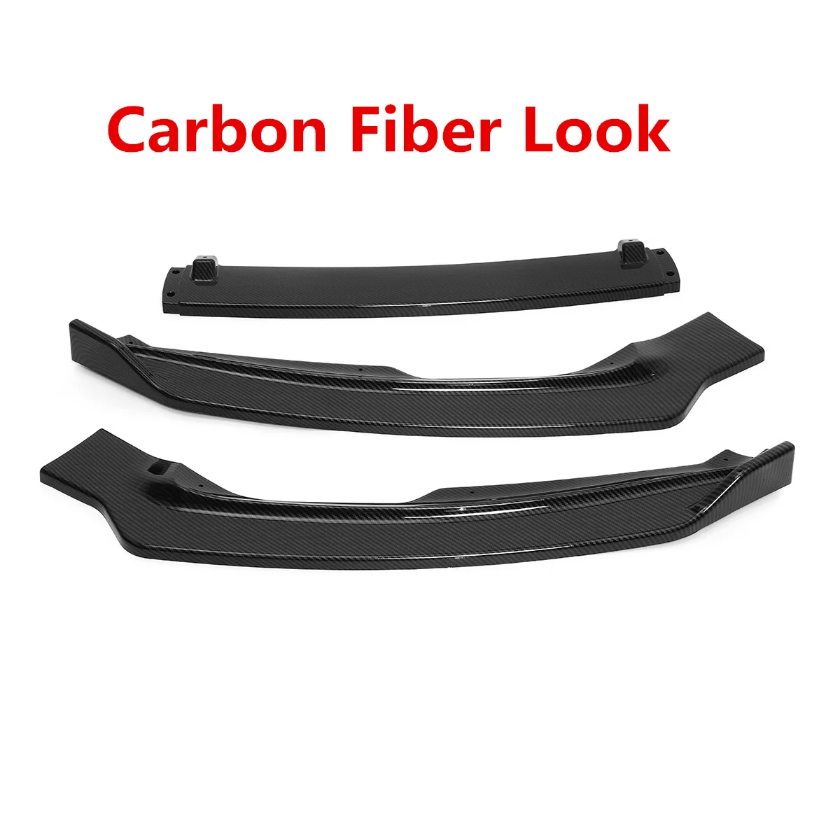 Carbon Fiber Look 3 шт., автомобильный передний бампер, сплиттер, для губ, для тела, подбородок, комплект, спойлер, диффузор, протектор, защита для Ford, для Fusion, для Mondeo - Цвет: Carbon Fiber Look
