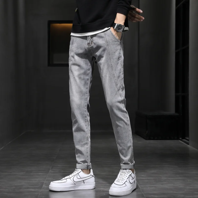 2022 New Spring Autumn Casual Men's Cotton Cargo Jeans Streetwear Harajuku Stretch Denim Pants Joggers Hip Hop Slim Fit Trousers