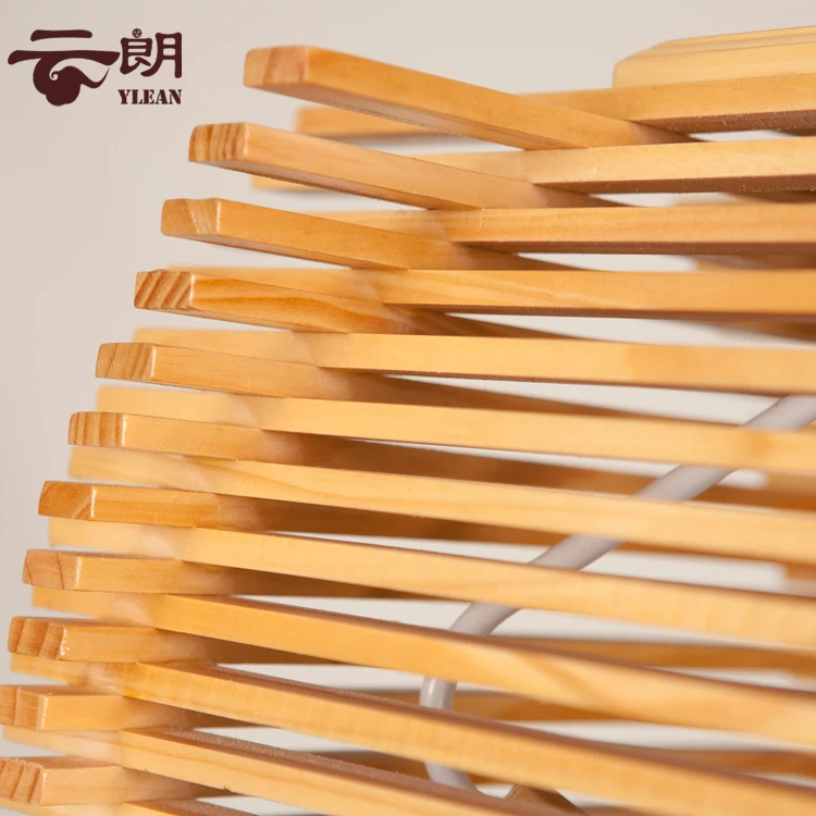 

Modern Wood Bird Cage Pendant Light 37*37*22cm Bedroom E27 110-240v lampen industrieel