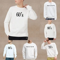 fashion men hoodies made in the 60s90s letter print sweatshirt man spring autumn tops streetwear pullovers round neck hoodie