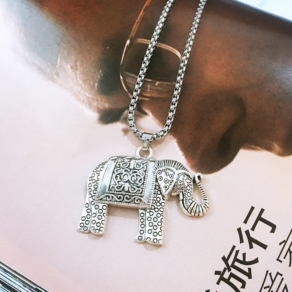 Женское винтажное ожерелье с подвеской в виде слона