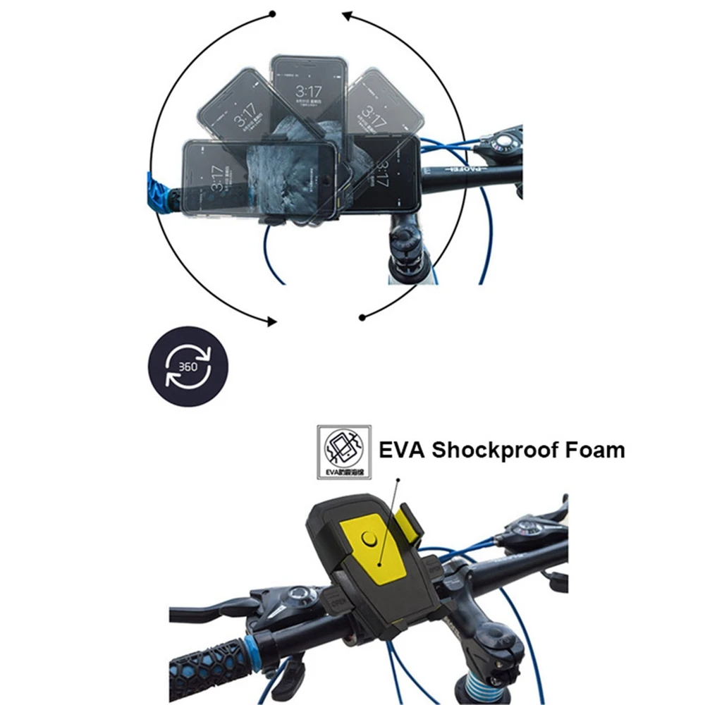 

Bike Phone Mount Aluminum Alloy Adjustable Motorbike Cell Phone GPS Mount Holder Outdoor Accessories