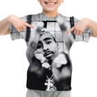 Футболка с 3d принтом Tupac 2Pac Детская футболка с персонажами из мультфильмов Kawaii футболки с забавным аниме для мальчиков и девочек, крутая Детская футболка с графикой