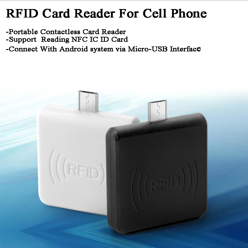125 кГц/13 56 МГц Мобильный телефон NFC/IC/ID/кард ридер RFID считыватель порт Micro USB