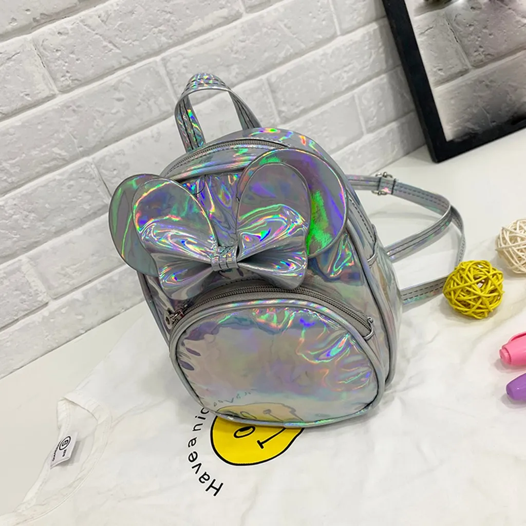 Прозрачные женские милые школьные сумки Kawaii с бантом и блестками Школьные