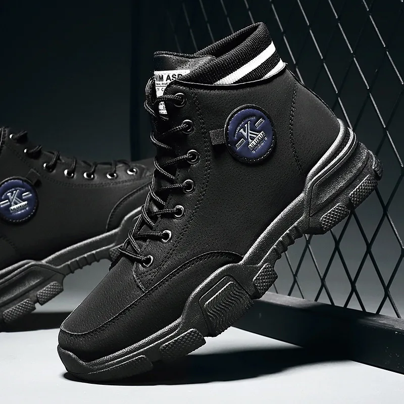 

2020 New Boots Men Casual Shoes Zipper Side Boots Men Comfortable Casual Waterproof Autumn Boots Men's Shoes Platform Boots