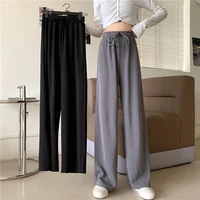new wide leg pants womens casual large size mopping pants womens high waist slimming loose drape straight trousers women