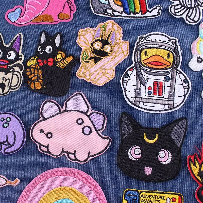 Cute Cartoon Dinosaur and Duck Iron-On Cat Patches for Clothing - Affordable Cloth Stickers for DIY Apparel image 2