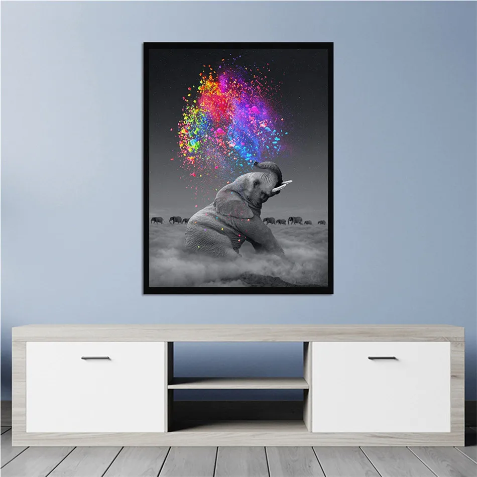 Фуватакчи фейерверк слон настенная живопись маслом абстрактная картина для дома