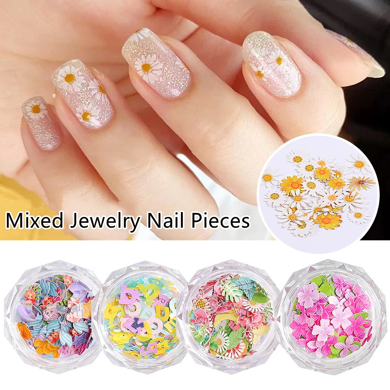 

Mixed Dried Flower Wood Pulp Flakes Kawaii Nail Art Decoration Nails Accessories Supplies For Professionals Manicure Jewelry