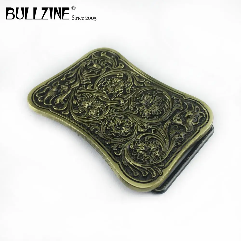 Bullzine Оптовая Продажа цинковый сплав с цветами в западном стиле пряжка на ремешке