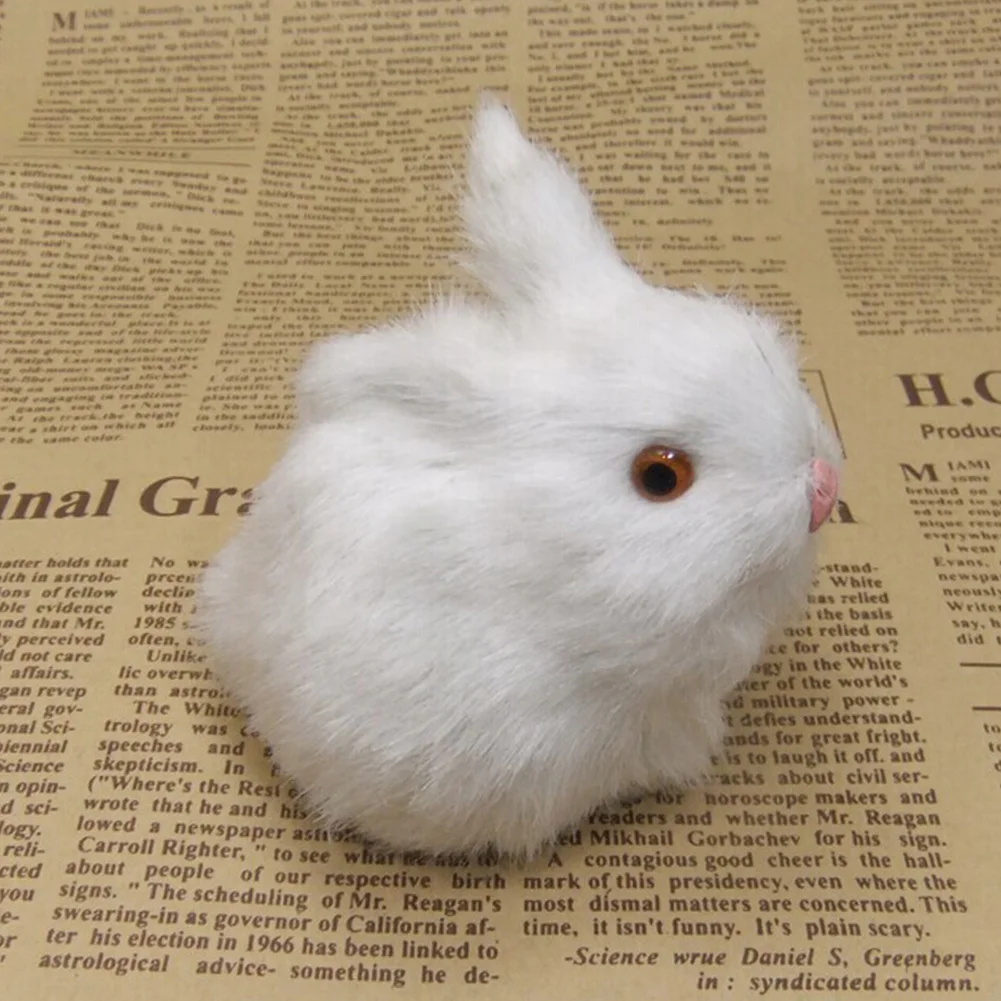 

Artificial Animal Cute Simulation Rabbit Miniature Pocket Toy Desktop Ornaments Accessories Plush Doll Kids Birthday Gift Decor