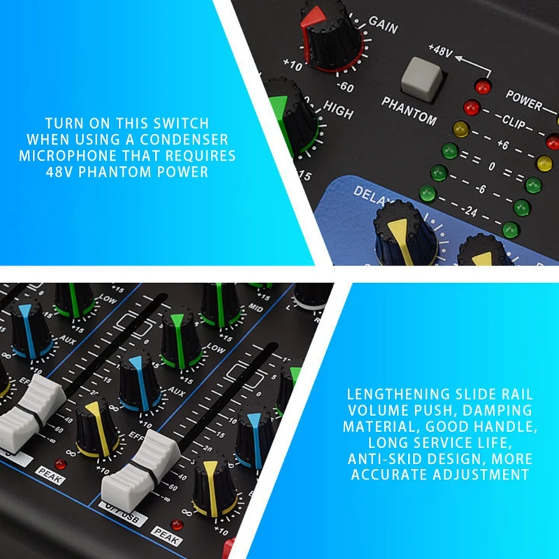 

7 USB Bluetooth Live Studio Audio Mixer DJ