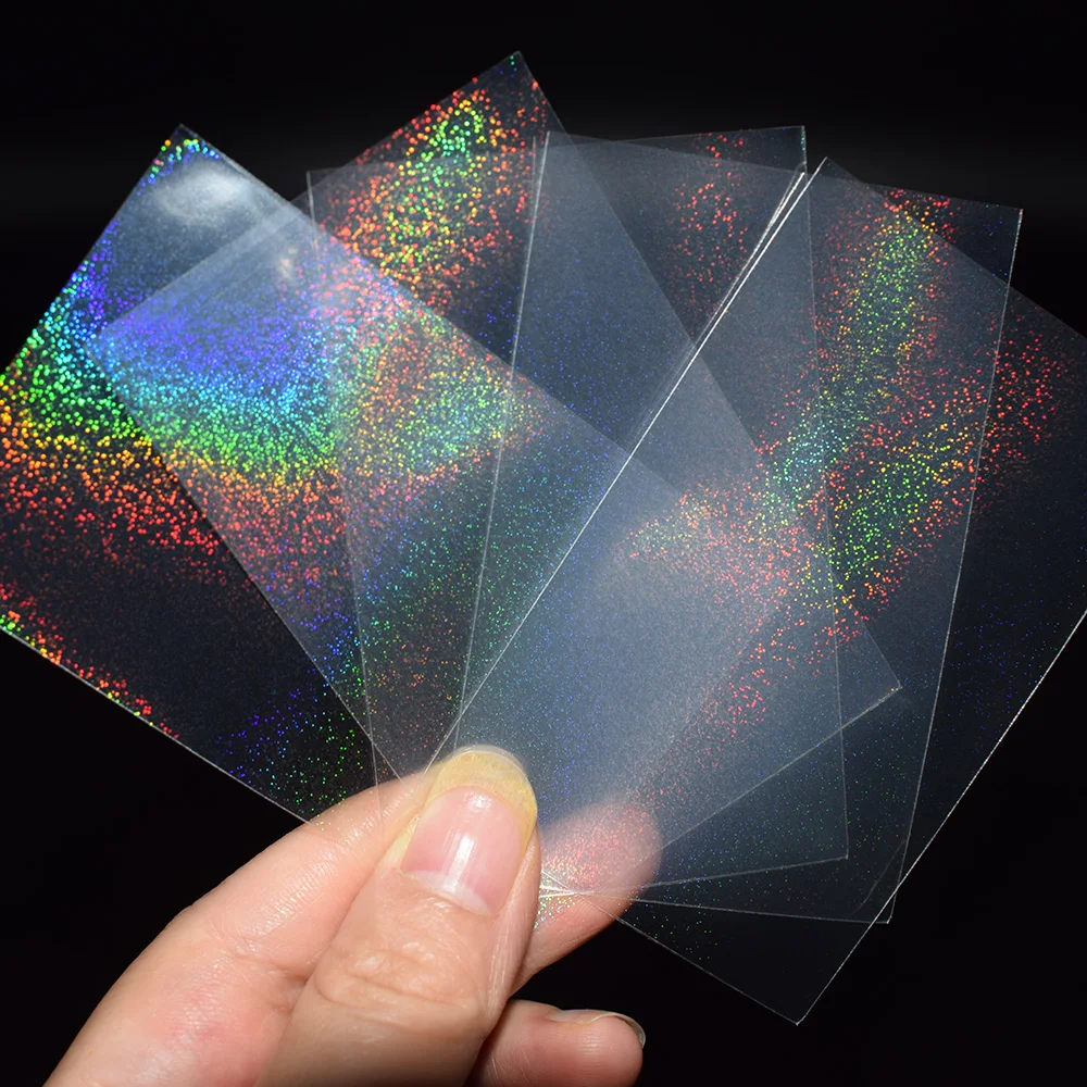 200pcs 57x87mm Unseal Flash Small Cards Transparent Laser Clear Sleeves Idol Photo Protector Trading Shield Cover | Спорт и