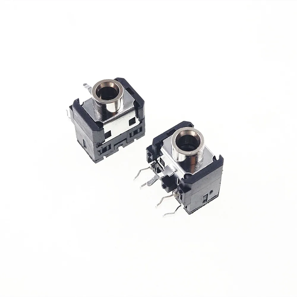 100 PCS 3.5 mm Audio Jack TRS 5 contacts 3 conductor Stereo Connector Through Holes PCB Right Angle TIP Ring Internal Switch |