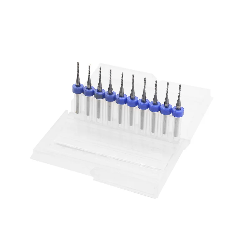 

10PCS tungsten carbide titanium coated PCB cutter 3.175 * 0.5mm, CNC router tools, fish-tail corn milling cutter machine