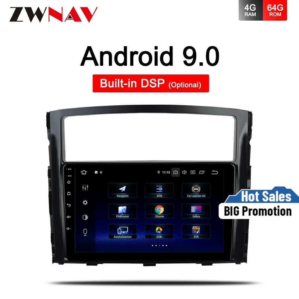 IPS 4G + 64 ГБ Android 9 0 автомобильный DVD плеер для Mitsubishi Pajero V97 V93 2006 2011 Автомобильный GPS