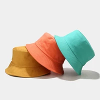 2021 new pure color light board double sided panama fisherman hat outdoor sunscreen simple bob sun hat foldable women basin hat